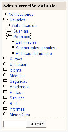 bloque de administración de usuarios